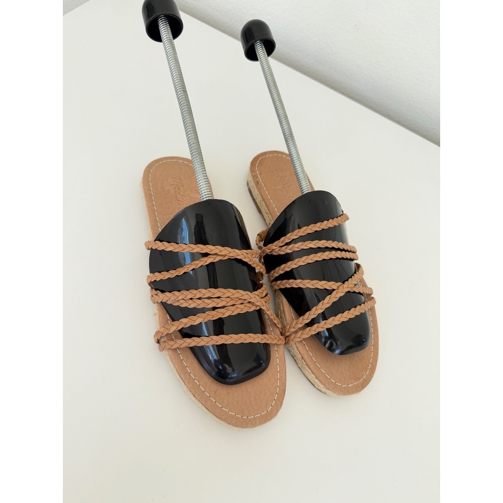 Madewell The Braided Boardwalk Espadrille Slide Sandals English Saddle MD777 8 - Picture 13 of 16